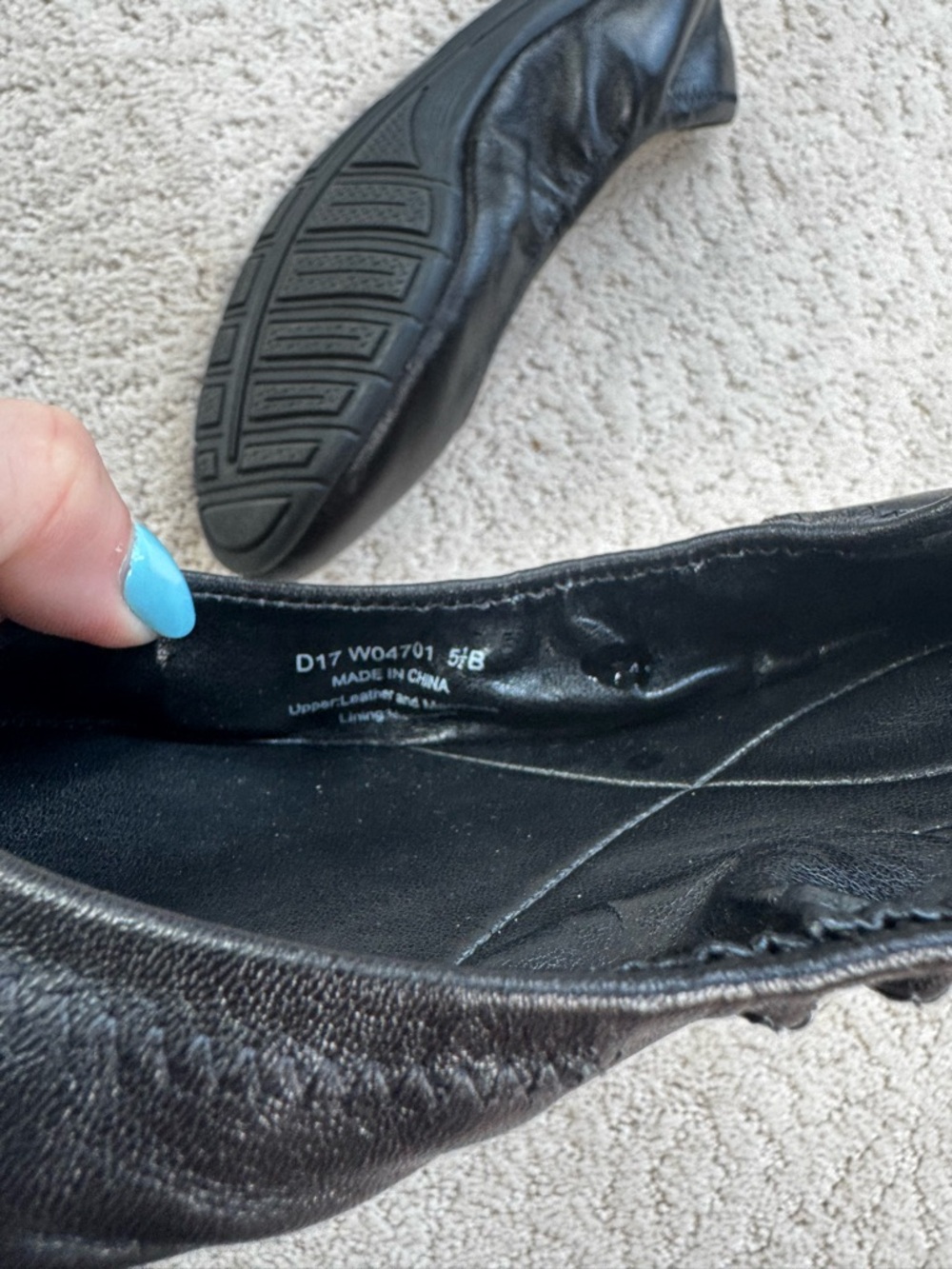 Cole Haan Black Leather Ballet Flats - 5.5 - Picture 3 of 7